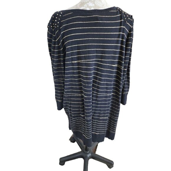 Lane Bryant Womens Embellished Black Gold Metallic Pullover Tunic Sweater 18 20 - Picture 5 of 8